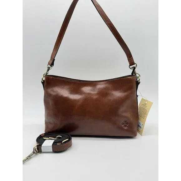 Elegant Brown Leather Shoulder Bag - Picture 11 of 13